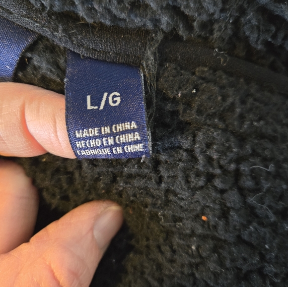 Reebok Sherpa Fleece Hoodie Jacket Black Zip Up Cozy Athleisure L Post Workout - Picture 5 of 6